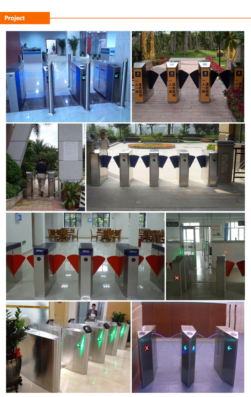 TCP/IP RFID Card Access Control Swing Turnstile Automatic Flap Turnstile Barrier 