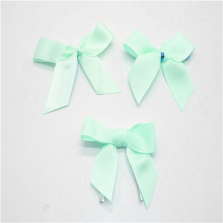 Eco Friendly Decorative Ribbon Bow Light Blue Color Floral Style With Twist Tie