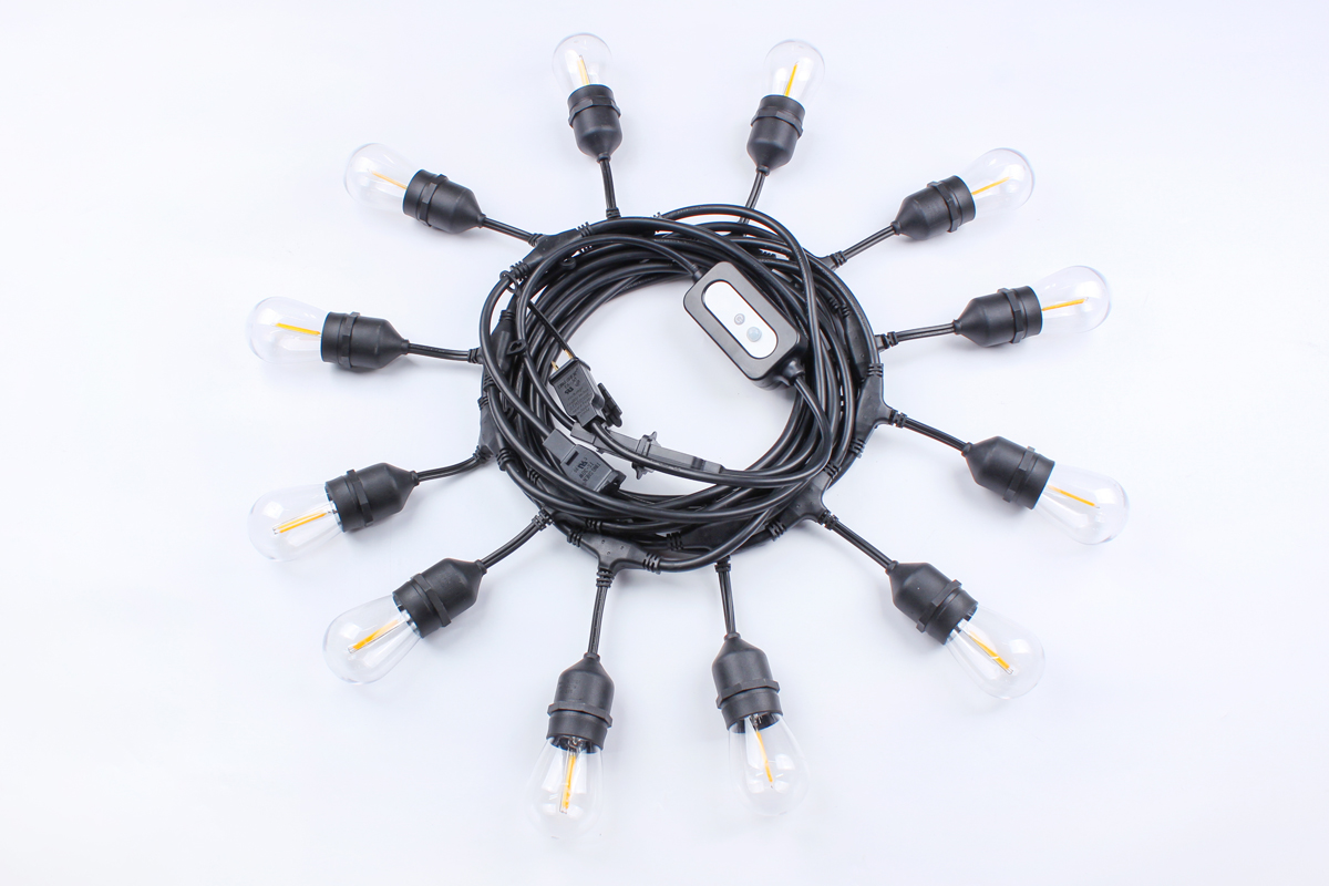 LED Christmas Light String Festival Decoration Waterproof IP65 S14 3500K Dimmable Connectable Remote Control Edison Light