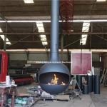 Ceiling Mounted Real Fire Hanging Suspended Stove Wood Burning Steel Fireplace