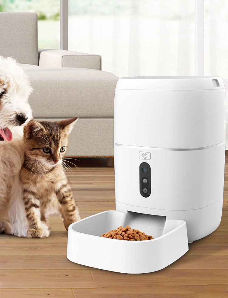 Automatic Smart Wifi Video Remote Control Pet Feeder 4L Timed Pet Feeders For Cats / Dogs