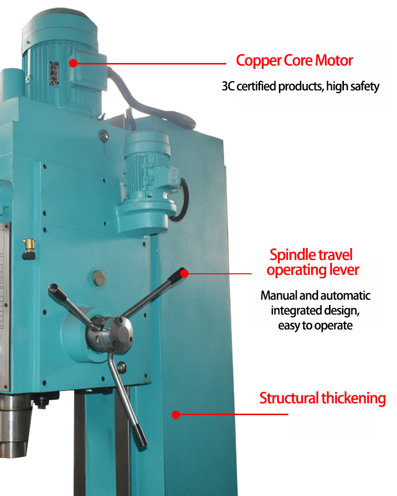 Z5163B Small Hand Vertical Drilling Machine 63mm Maximum Hole Diameter