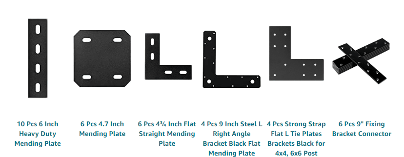Black Anodized 90 Degree Corner Bracket Plate for 20 x 20mm Aluminum Extrusion Profile