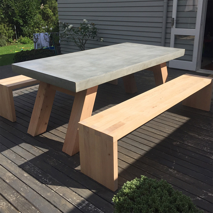 Water Proof Resisitant GRC Concrete Table Set for Enduring Luxury Concrete Outdoor Furniture