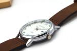 Quartz Mens Stainless Steel Watch / Leisure Mens Leather Strap Watches