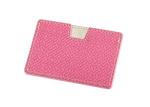 Rectangle Credit Card Organizer Wallet PU Leather Weave Wallet Debossing Logo