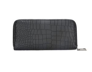 China 1KG Zip Card Holder Wallet , TPCH 19x9.5cm Pocket Coin Purse Crocodile Leather wholesale