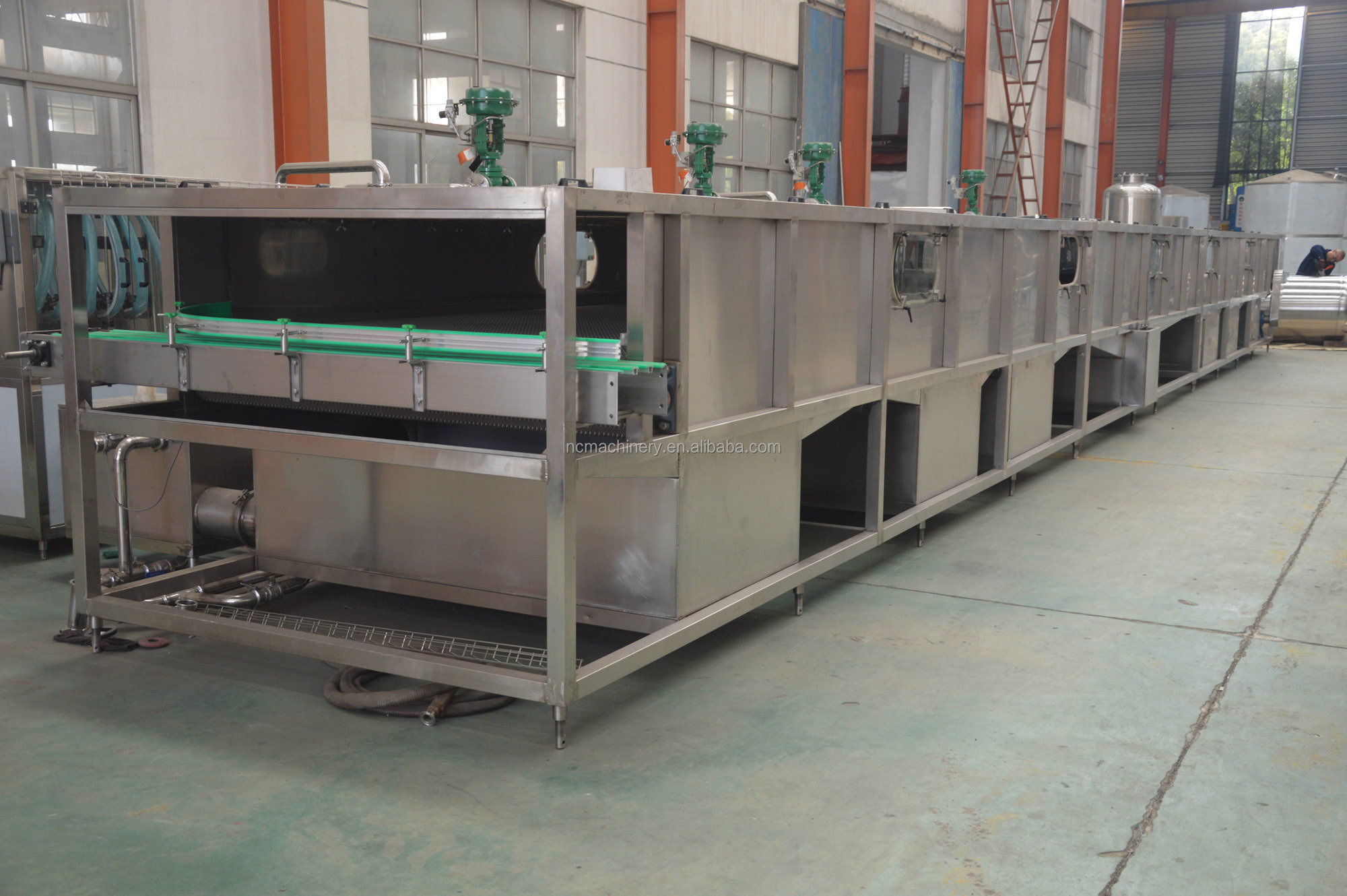 Depend Machine Capacity Industrial Fruit Jam Jar Cooling Tunnel Pasteurizing Machine