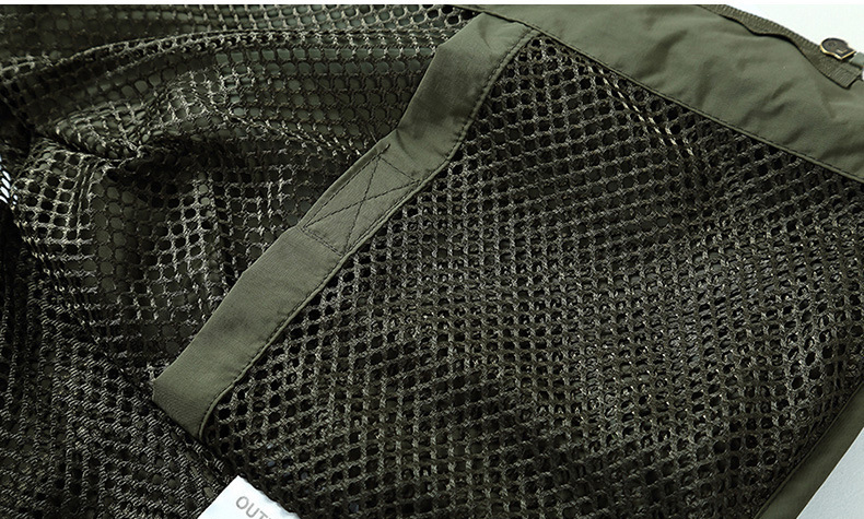 2022 Custom Printed Logo Fishing Hiking Tactical Outdoor Utility Multi Pocket Breathable Work Mesh Men's Vests