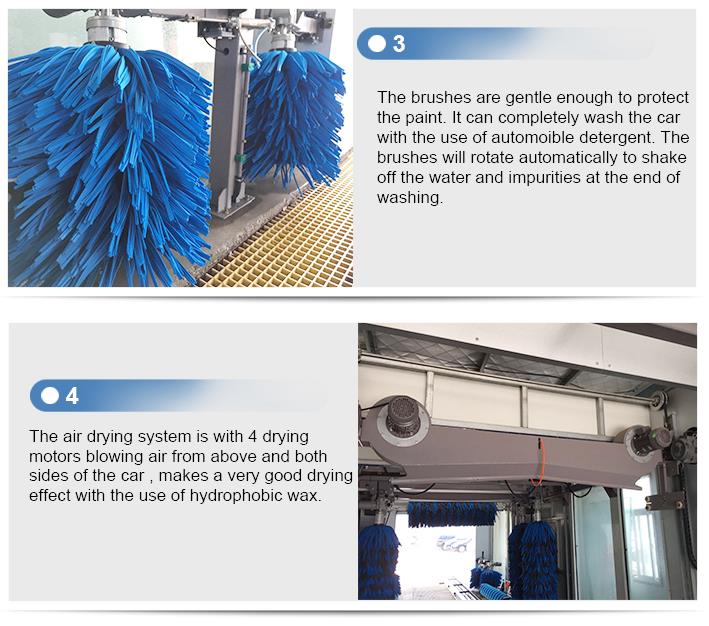 Automatic Tunnel Car Wash Machine With Hot-Dipped Galvanized Steel Frame