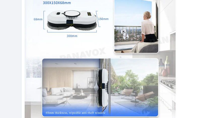 80W Robot Window Cleaner Automatic Window Washer ABS Material