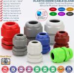 M20 Nylon Polymer Plastic Metric Cable Gland, Adjustable 6-12mm Watertight Cable
