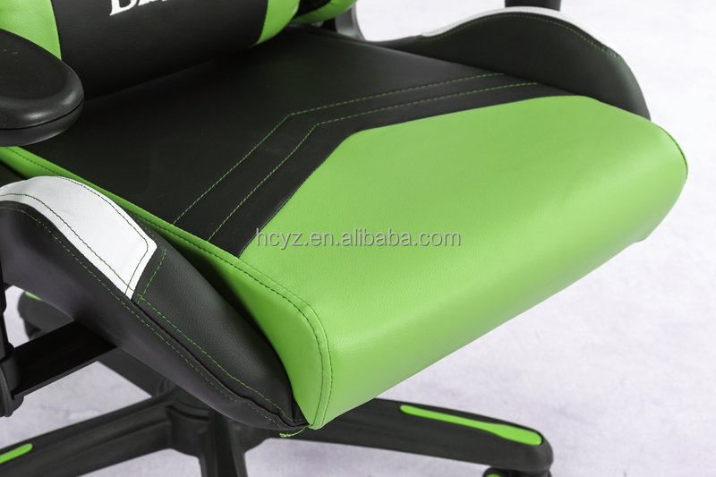 Synthetic Leather Gaming Chair with 2D Adjustable Armrest in Traditional Design Style