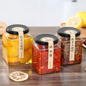 China Clear Square Shaped Jam Storage Tiny Glass Jars Machine Made OEM Service wholesale