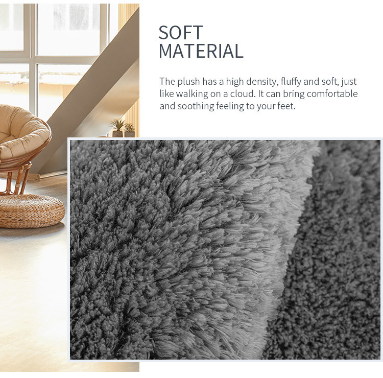 Grey Rectangle Tufted Bath Mat Microfiber Covered