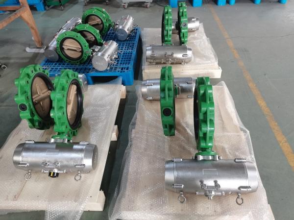 SS316 Pneumatic Butterfly Valve Air Operated For Marine SS Air actuator Actuated