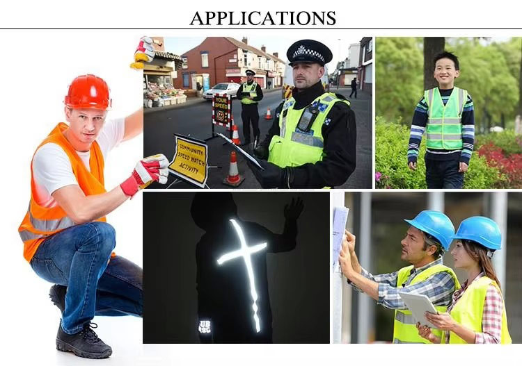 Strip Mesh Fabric Construction Security Safety Reflective Vest