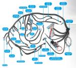 Male To Female Industrial Cable Harness , Tinned Cable Wire Harness Assembly