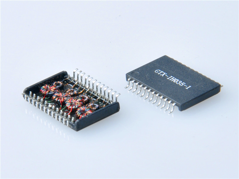 10/100 Base-T Quad port SMD LAN Magnetic Transformer,24PIN