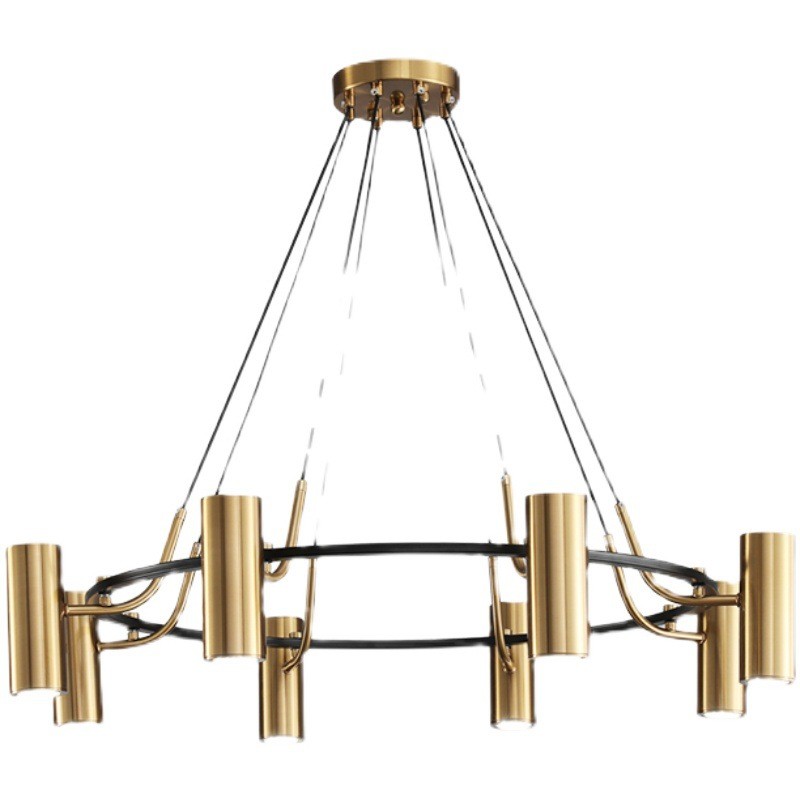 Minimalist Chandeliers Gold LED Black Ring Living Room Dining Lighting circular pendant light(WH-AP-567)