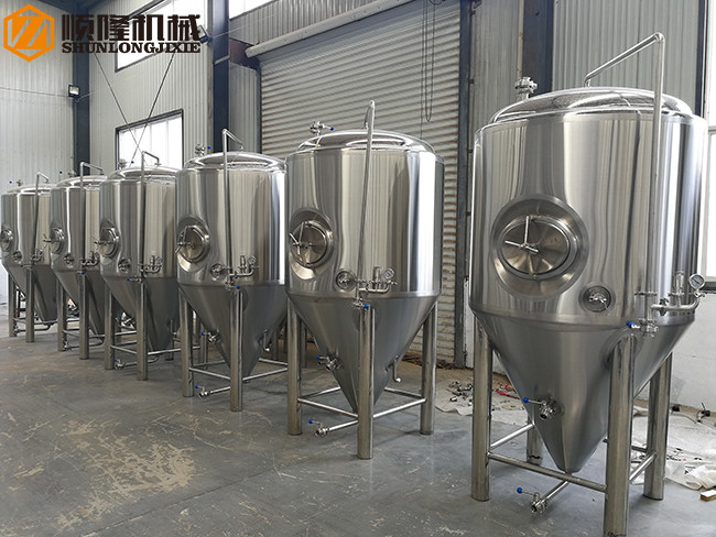 600 L Bright Polished Beer Fermentation Tanks , Large Conical Fermenter