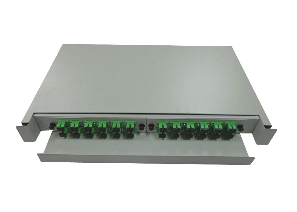 ODF 19'' 1U Sliding 48LC 24SC Fiber Optic Distribution Box