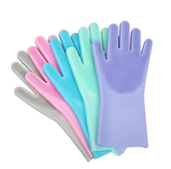 Silicone Reusable Rubber Dishwashing Mitten For Household Bathroom Pet Bathing
