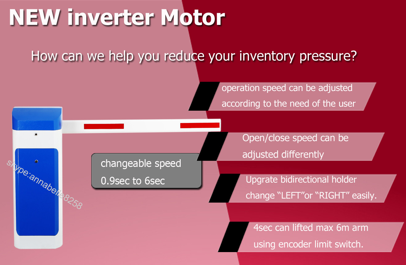Remote Control Auto Barrier Gate System With Frequency Convertion Motor