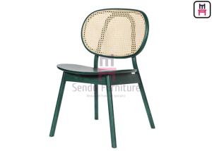 China Ash Wood Round Cane Back Armless Dining Chair 0.36cbm wholesale