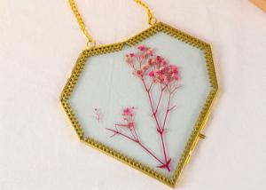 China Glass love heart shape gold lace copper girls gift photo frame dried flower clip plant specimen clip wholesale wholesale