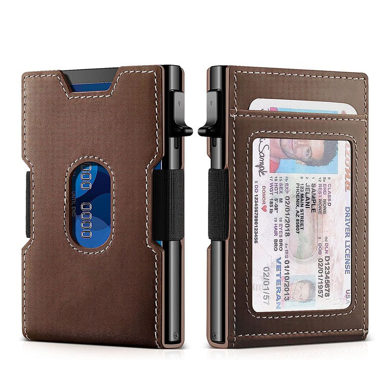 Package Size 10.3CM*6.5CM*1.5CM Slim Wallet Metal Wallet with Money Clip and RFID Blocking