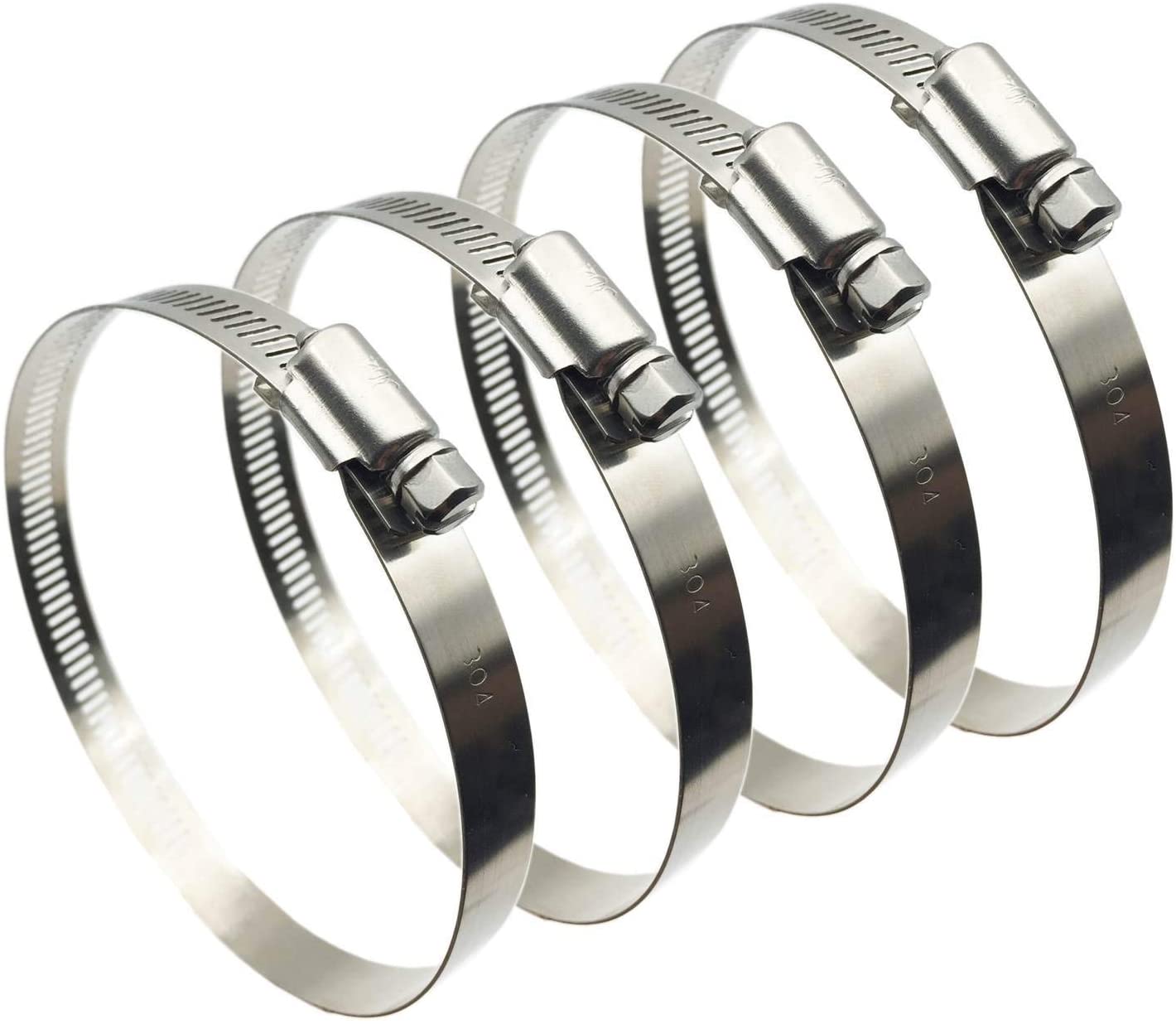 Plastic Heavy Duty Double Bolt Hose Clamp for Ventilation Duct Tube in White Color