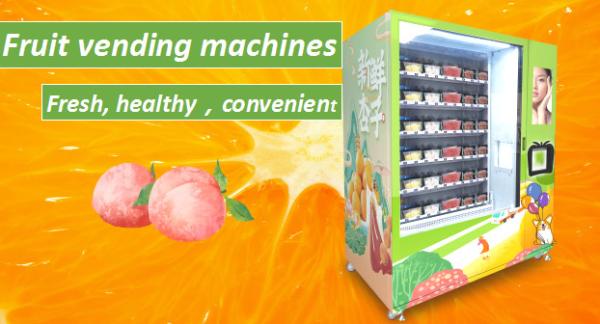 Quality Middle Pick Up Cut Fruit Salad Box Health Vending Machine Push Board Elevator for sale