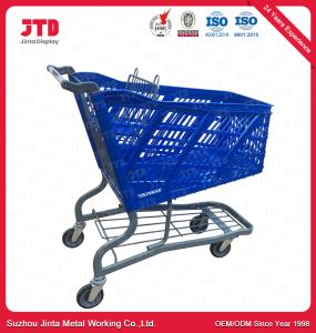 China 125L Plastic Trolley Basket Chrome Plated For Shopping Mall wholesale