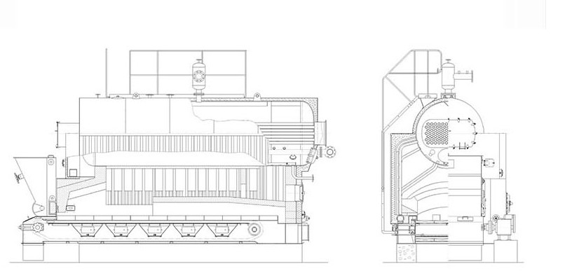 Incineration Coal Fired Central Heating , Coal Steam Boiler Anti Coking Quick Heating