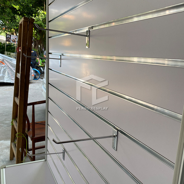 Cellphone Accessories Freestanding Slatwall Display Units With Lockable Sliding Door