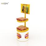 Yellow Metal Potato Chips Display Cases for Food Service Wholesale