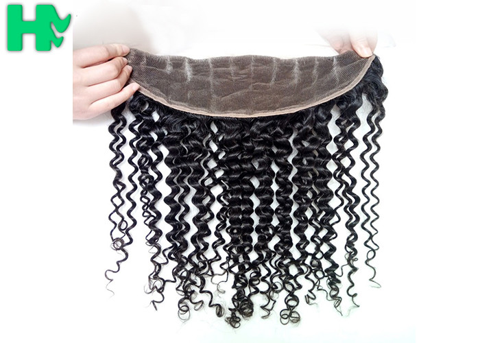 100% Human Virgin Hair 13*4 Closure Deep Curly With Baby Hair 8-24 inch