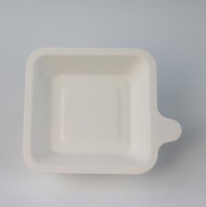 China 110mm Oilproof Square Compostable Plates , Waterproof Disposable Bagasse Plates wholesale