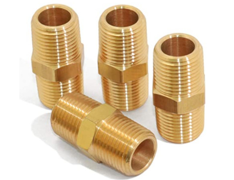 3/8 NPT Male Solid Brass Hex Nipples Equal Brass Pipe Adapter