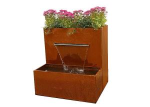 China Waterfall Herb Planter Corten Steel Water Feature For Outside Garden Decor wholesale