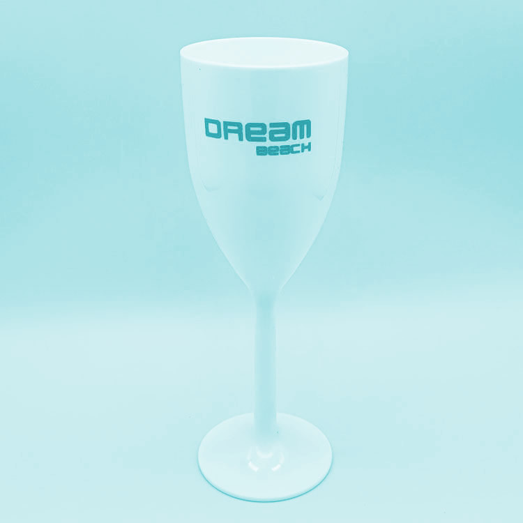 9oz Clear Solid Plastic Champagne Glasses For Parties Customized Color Logo