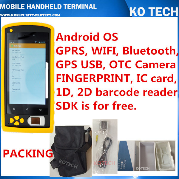 KO-HM606 Handheld Rfid Fingerprint Sensor Barcode Reader