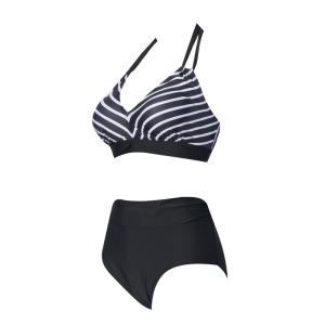 China Tiered Layer Tie a Knot Front Top With Low waist Bikini swimsuit high cut wholesale