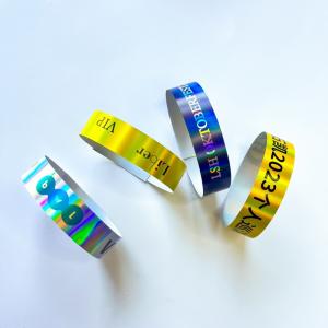 China Factory Custom Event VIP Wristbands Glitter Shiny Laser Concert Music Festival Party Activity Bracelets For Adults Kids wholesale