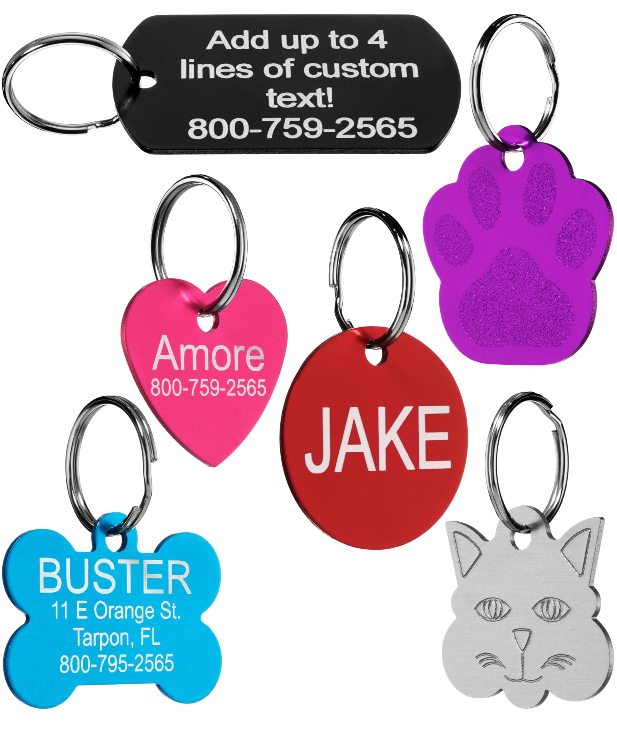 Personalised Dog Name Tags Customized For Couples On Collar