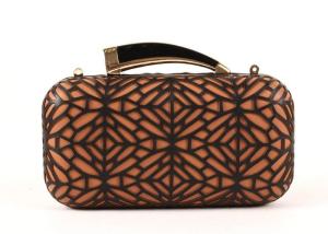 China Hollow Out Style Ladies Leather Clutch Bags Luxury With Shoulder Chain wholesale
