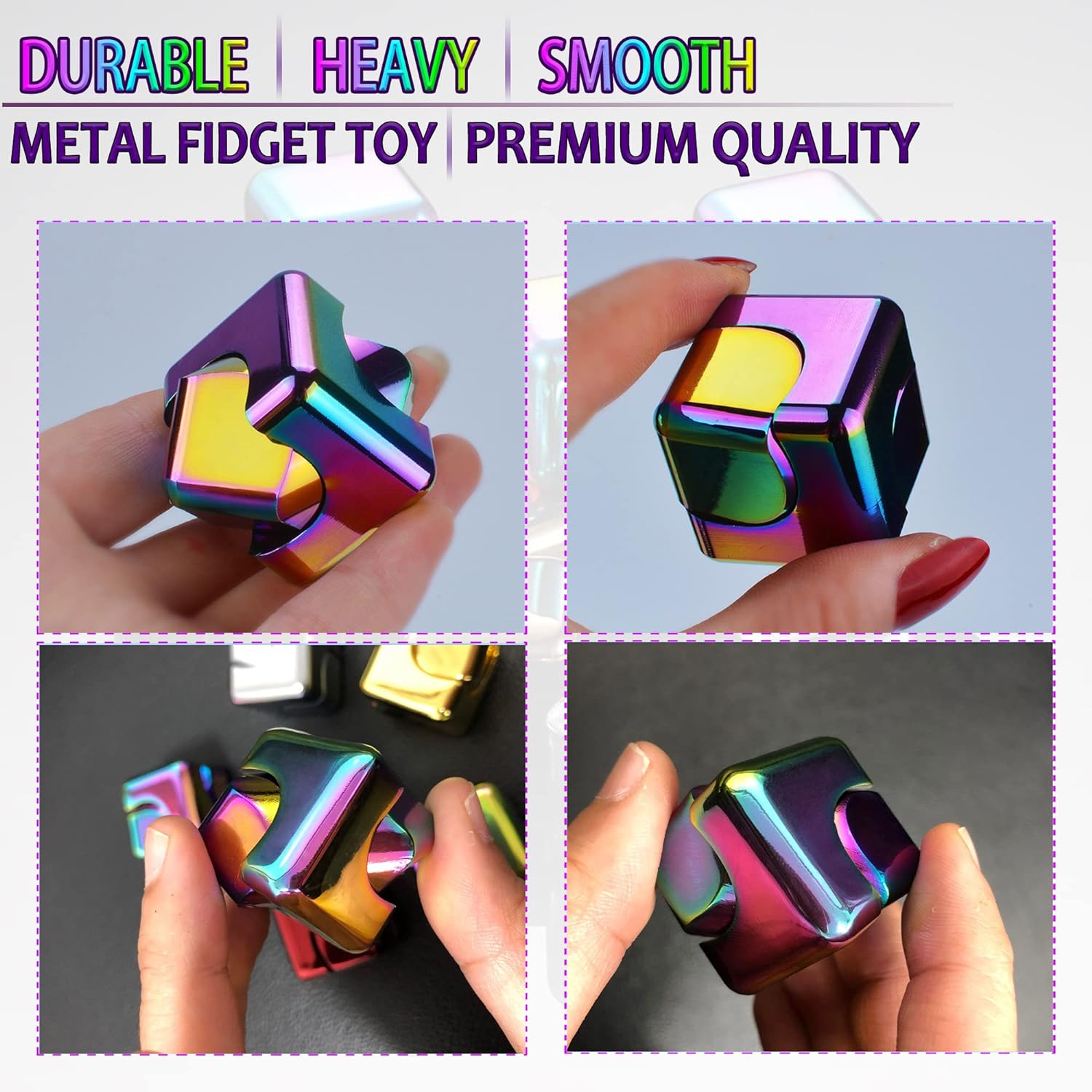 ADHD Teens Metal Fidget Spinner Toys Cube for Stress Relief Anxiety Relief