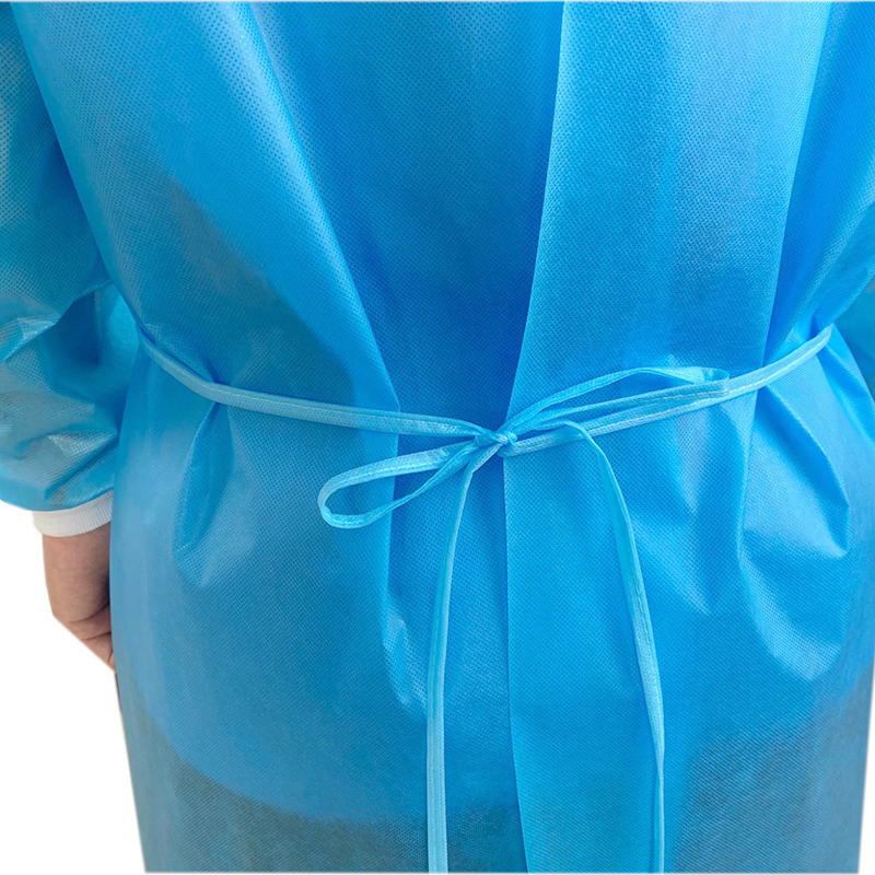 Non Woven PP PE Coated Yellow Disposable Isolation Gown Surgical For Hospital