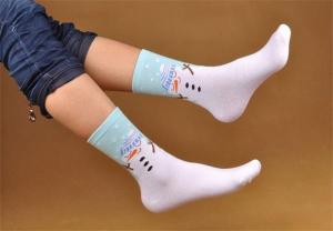 China Cute christmas snowman design supersoft cotton socks for lovers wholesale